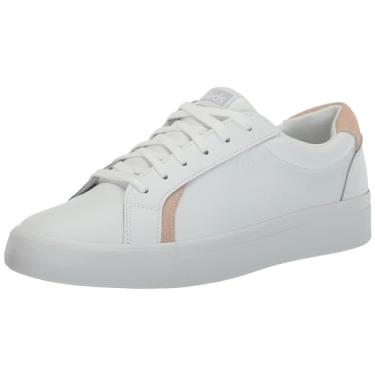 Imagem de Keds Tênis feminino Pursuit com cadarço, Couro branco/blush, 8 Wide