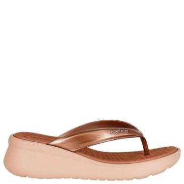 Imagem de Tamanco Azaléia Salto Anabela Médio Soft Light Metalizado Dourado-Feminino