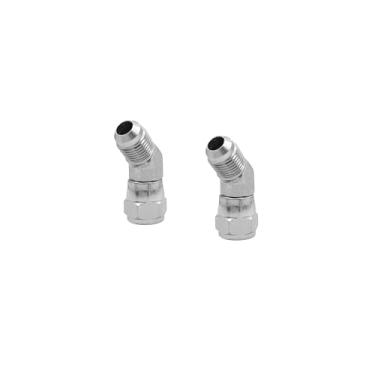 Imagem de BEITERSTOE (Pacote com 2) 6502-06-06 Adaptador de mangueira hidráulica encaixe 3/20.3 cm macho JIC 37°Flare (9/40.6 cm-18UNF) × 3/20.3 cm fêmea JIC 37° giratório (9/40.6 cm-18UNF) 45° conector de tubo