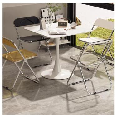 Imagem de Mesa de bar alta mesa de jantar quadrada mesa de jantar tulipa pequeno espaço mesas de café modernas meados do século mesa de jantar leite chá chá mesa e cadeiras combinação