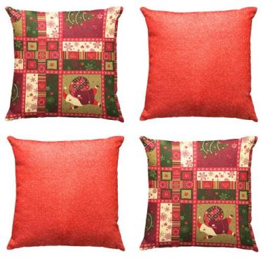 Imagem de Kit 4 Capas de Almofada de Natal Natalina Decorativas 45 x 45 - Millen