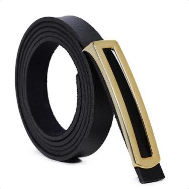 Imagem de Cinto Fino Feminino com Fivela Retangular - Bless Acessórios, Preto