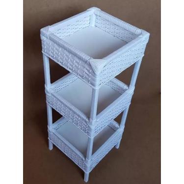 Imagem de Fruteira Cesto Organizador Fibra Sintética 3 Andares 30x80 Branco - Ar