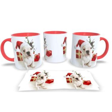 Imagem de Canecas Vermelhas de Porcelana Personalizadas Natal Animal - Estampa S