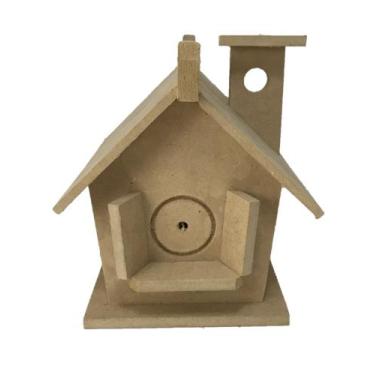 Imagem de Casa Cofre Teto Riscado Trabalhado Chaminé Em MDF - LEOPOLDINO