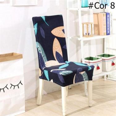 Imagem de Kit 4 Capas de Cadeira Spandex Mesa Sala de Jantar, Estampada, tamanho