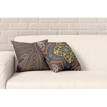 Imagem de Kit 2 Almofadas Com Enchimento Mandala Abstrato Marrom - Core Decore