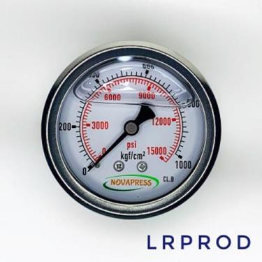 Imagem de Manômetro horizontal -diam.63mm (2. 1/2 ) com escala de 0-1000 KGF/CM2