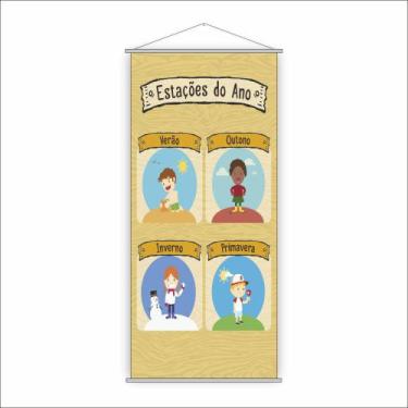 Imagem de Banner Pedagógico Escolar Estações do Ano 120x65cm - PlimShop