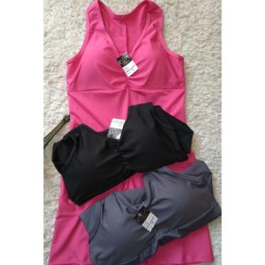 Imagem de Macaquinho Curto Com Bojo Removível Natação - ELYYS FITNESS, Cinza, P