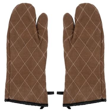 Imagem de Luvas de forno de 43 cm aprovadas pelo chefe | Um par de luvas ambidestro com suporte de panela quente com laço para pendurar para restaurante cozinha padaria | Resistente ao calor de 400ºF x 43 cm A,