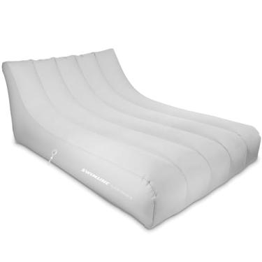 Imagem de Swimline Jangada original Cloud Chaise XL para piscina, adultos e crianças | Textura de espuma de tecido confortável para flutuar e relaxar no quintal | Conecte vários flutuadores com elásticos