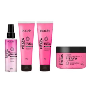 Imagem de Kit Genérico de Cuidados Pessoais, 4 Produtos, Esfoliante Corporal, Body Splash, Sabonete e Hidratante, Pitaya e Frutas, Unissex