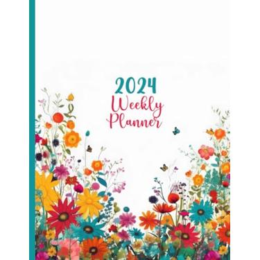 Imagem de 2024 Weekly Planner: one Year Schedule Organizer with Watercolor Floral Cover