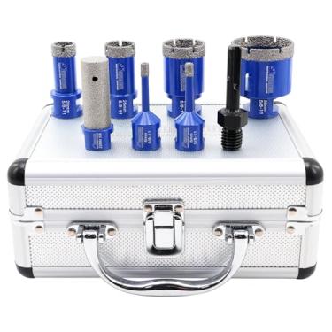 Imagem de SHDIATOOL Conjunto de Brocas de Perfuração de Núcleo de Diamante para Cortador de Serra de Orifício de Porcelana para Kit de Granito de Cerâmica de Mármore de Azulejo 5/8"-11 8 Peças