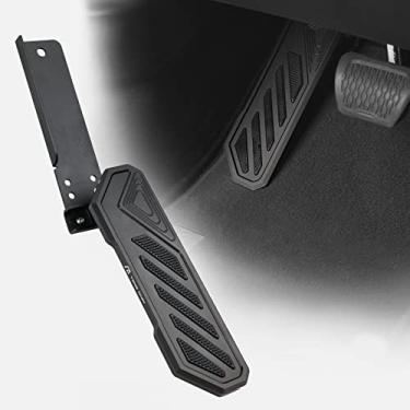 Imagem de SHEAM Almofada para descanso de pé do motorista Dead Pedal - Painel de chute do lado esquerdo ajustável antiderrapante engrossado sem perfuração adequado para Veículo utilitário (preto, 1 unidade)