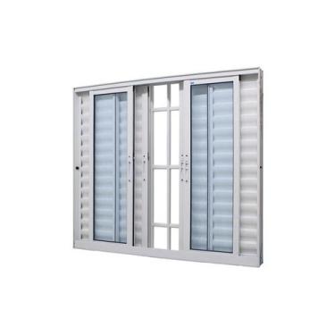 Imagem de Janela Veneziana em Alumínio Branco 6 Folhas Caribe Max 120x150x12,2cm