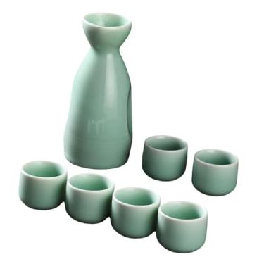 Imagem de IEUDNS Conjunto de Copos de Saquê Japonês com 6 Peças para Bebida, Verde