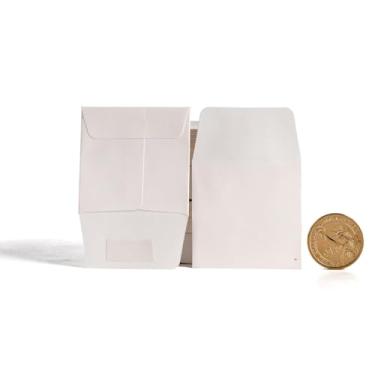Imagem de Envelopes de moedas minúsculos de 5 cm - Mini envelopes autoselados de 128 unidades, bolsos pequenos para envelope para sementes, branco