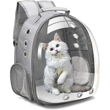 Imagem de Mochila Bolsa Pet Visão Panorâmica Astronauta Cachorro e Gato PREMIUM DAVEXX® (CINZA)