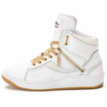 Imagem de Tênis Feminino Botinha Cano Alto Treino E Academia De Couro - pettinar