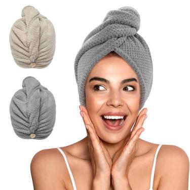 Imagem de Toalha de Cabelo YFONG - Super Absorvente e Secagem Rápida (Pacote com