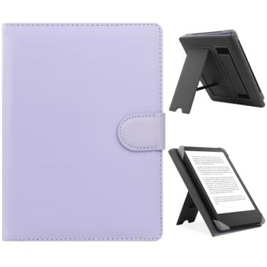 Imagem de HoYiXi Capa universal para eReader de 17,3 cm, 17,8 cm, compatível com Kindle/Kobo Clara HD/Kobo Clara 2E/Paperwhite/Pocketbook/Tolino eReader, capa de couro com suporte para leitor de e-book de 15,2