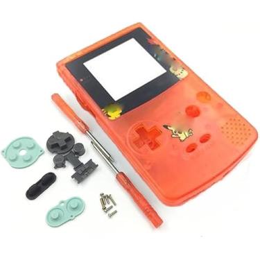 Imagem de Full Housing Shell Case Cover with Buttons Screws Screwdriver for Game boy Color GBC Repair Part (Clear Orange)
