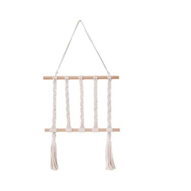Imagem de Decoração de parede de macramê, exibição de fotos para pendurar boho, organizador de grampos de cabelo de macramê, organizador de faixa de cabelo para decoração de casa