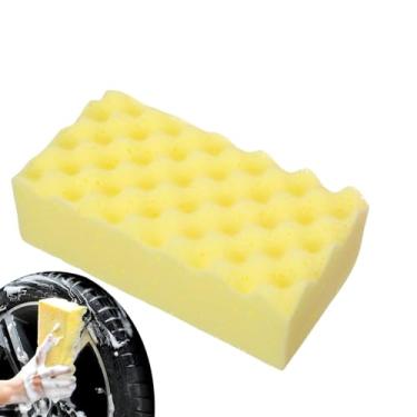Imagem de Esponja de lavagem de carros, esponjas de carro para lavar,Roda de sucção de água e esponja dos pneus - Esfrifador de espuma grosso de garra extra e espessa extra, pincel de pneus de polimento de auto