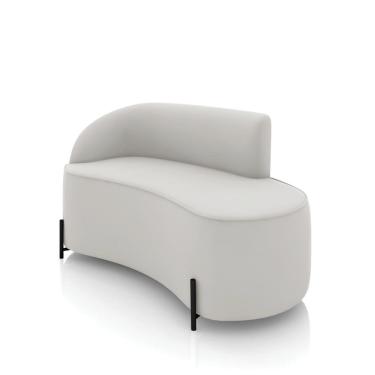 Imagem de Sofá 2 Lugares Orgânico 140cm Pé Ferro Preto Morgan Veludo Cinza D03 - D`Rossi