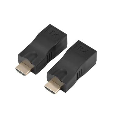 Imagem de Joyzan Extensor HDMI para RJ45, conversor de rede Ethernet e repetidor adaptador receptor sobre Cat 5e 6e Divisor de cabo HD 1080p 29,9 m HDTV HDPC PS4 STB 4K Set Top Boxes DVD monitor digital 2