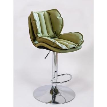 Imagem de Bar Stools Swivel Kitchen Barstools With Back,Leather Counter Height Bar Stools With Footrest, High Stool Lift Swivel Height Adjustable Counter Chairs For Bar, Home And Restaurants(Light Green,Sliver)