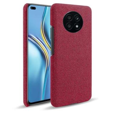 Imagem de Capa para Honor X20,Capa desenhada em lona,Case Protetora Ultrafina com Empunhadura Macia,Design em Tecido Antichoque e Antiarranhões-Red