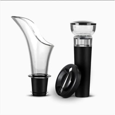 Imagem de Kit Sofisticado Para Vinho Bico Aerador e Rolha Tampa a Vácuo - DOTZEN