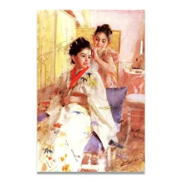 Imagem de LKXGRRSFG Impressões em tela de Misses Solomon Anders Zorn - Arte de obra-prima sueca, decoração de parede serenidade de verão e coleção de galeria doméstica 30 x 45 cm