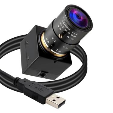 Imagem de SVPRO Câmera USB de 5MP 30fps com lente de zoom de 2,8-12 mm, câmera close-up para monitoramento de máquina, câmera industrial IMX335 com pouca luz para laptop, webcam com plugue UVC para Windows,