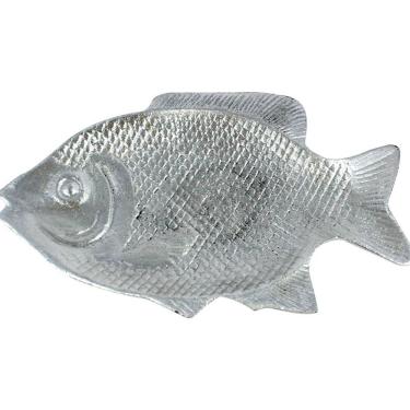 Imagem de Travessa Alumínio Fundido Polida Formato Peixe para Porções