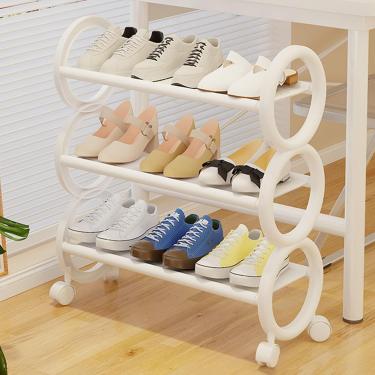 Imagem de Racks de sapatos ， Shoe Rack com rodas, sapato de prateleira de tecido resistente, suporte de sapato largo ， para corredores, quartos e áreas compactas, B, 46 * 20 * 73cm