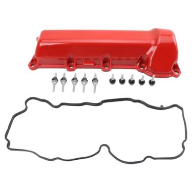 Imagem de TRQ Tampa da válvula esquerda vermelha do lado do motorista compatível com Dodge Dakota Durango 2005-2009 2007-2011 Nitro 2005-2010 Ram 1500 2006-2010 Jeep Commander Grand Cherokee 2005-2012 Liberty