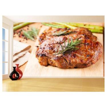 Imagem de Papel De Parede Alimentos Carne Churrasco Bife 3,5M Al282 - Você Decor