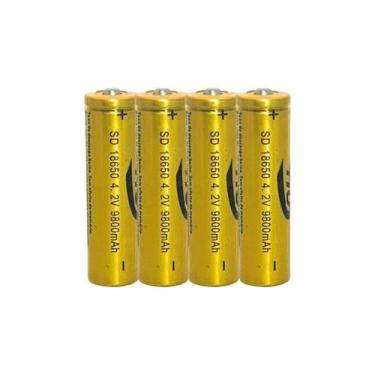 Imagem de Kit 4 Bateria18650 Li-ion 9800mh 4.2v Lanterna Tática Led Enviamos Hoj