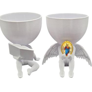 Imagem de Kit Decoração Nossa Senhora Auxiliadora Anjinho Lendo Biblia - Point d