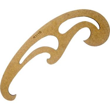 Imagem de Régua Curva Francesa 1115 Modelista Costura Confecção Mdf. - LAPIDARE