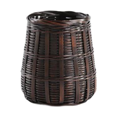 Imagem de IEUDNS Cesta de armazenamento feita à mão, cesta de bambu trançada, organizador de mesa elegante, porta-lápis para hashis, lanches, organização doméstica