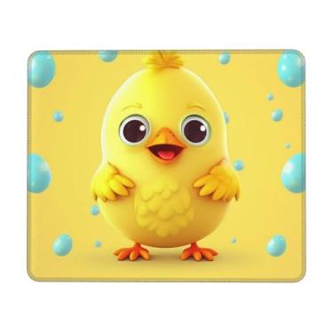 Imagem de Mouse pad quadrado fofo tapete de mouse para frango amarelo sem fio com base de borracha antiderrapante lavável mouse pad pequeno para casa, escritório, jogos, decoração de mesa de trabalho 20 x 24 cm
