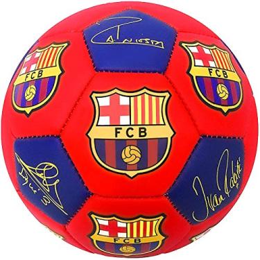 Imagem de Bola de futebol UniFan Barcelona tamanho 2, bola de futebol Barcelona licenciada com assinatura dos jogadores