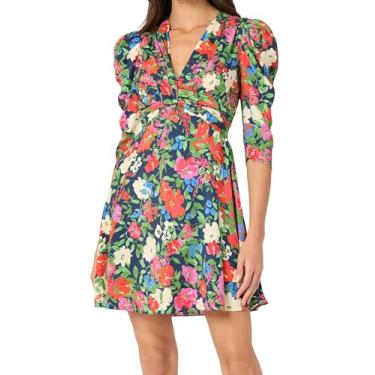 Imagem de Shoshanna Vestido feminino Chelsea floral Natalya, Azul-marinho multi, 42