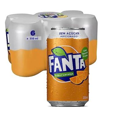 Imagem de Fanta Laranja Sem Açúcar 350ml (6 latas)