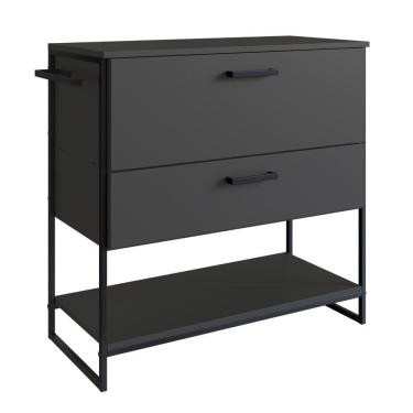 Imagem de Gabinete Para Banheiro Industrial Com Gaveta E Porta Sem Cuba Grafite